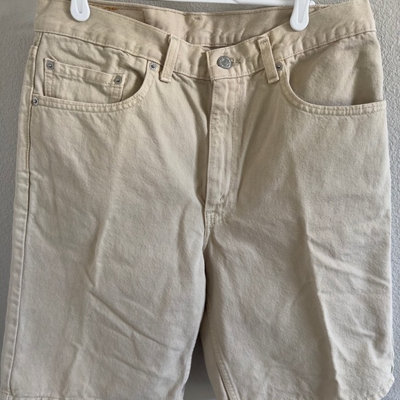Y2K Vintage Levi’s 550 Relaxed Fit 34 Waist 10” Tan Denim Shorts VG Unisex fit - Picture 4 of 13